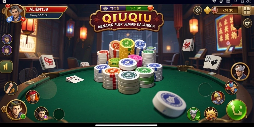 Tampilan gameplay QiuQiu di ALIEN138 yang penuh warna.