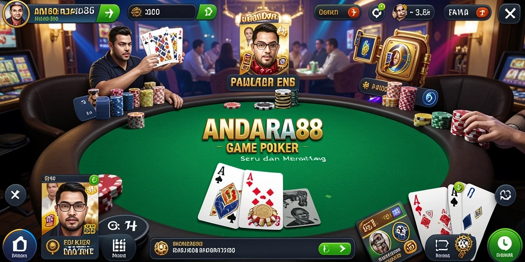 Tampilan gameplay poker yang menarik dan interaktif di ANDARA88.