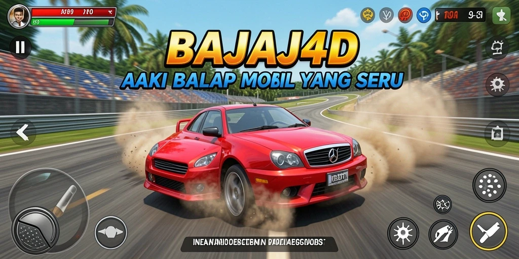 Screenshot gameplay BAJAJ4D menunjukkan aksi balapan yang mendebarkan.