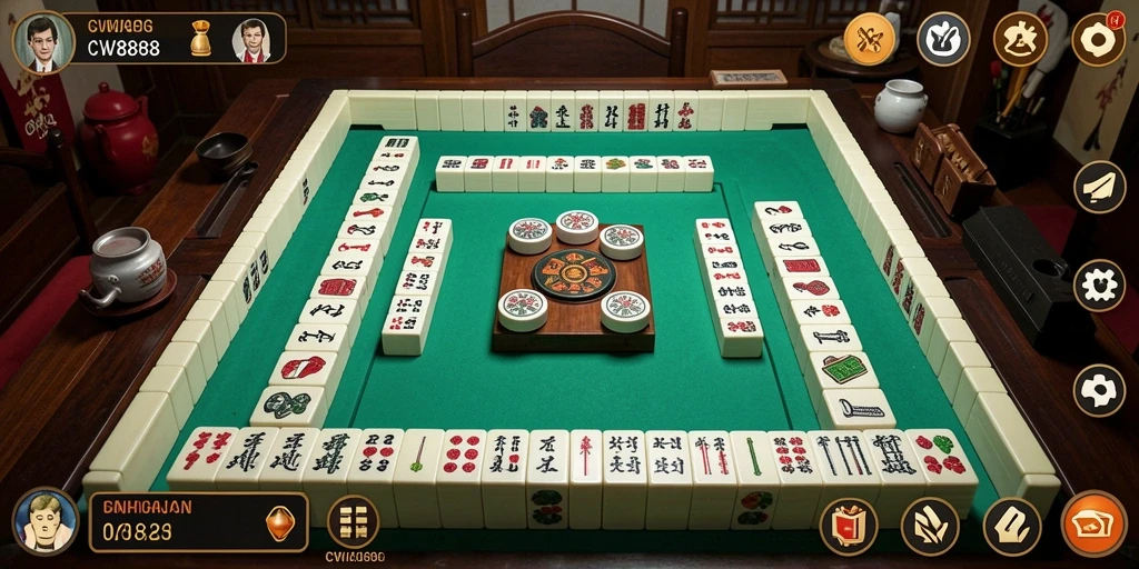 Screenshot utama CW8888 yang menunjukkan gameplay Mahjong yang seru.