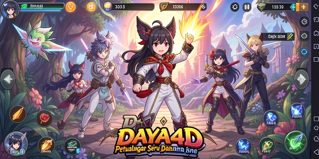 Screenshot gameplay DAYA4D menampilkan karakter anime yang beraksi.