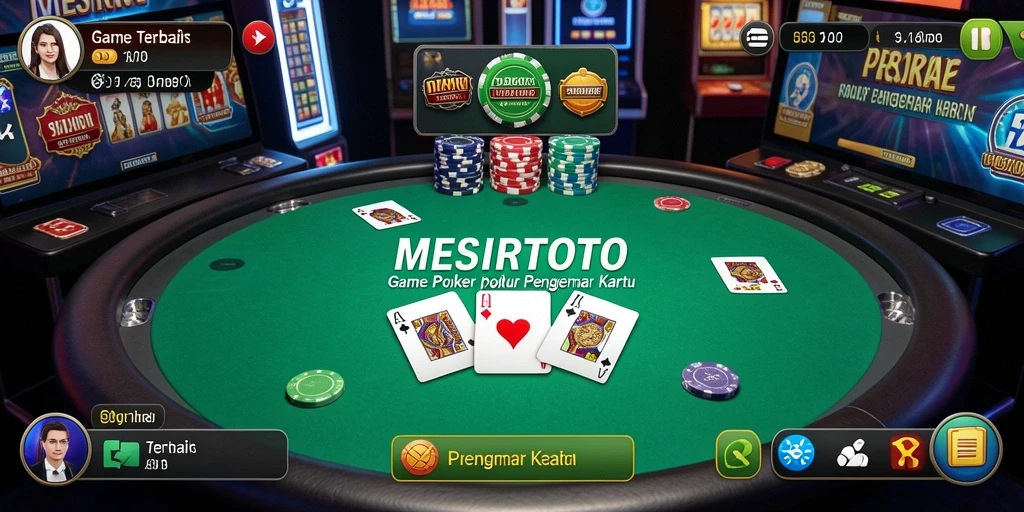 Tampilan gameplay poker yang seru dan mendebarkan di MESIRTOTO.