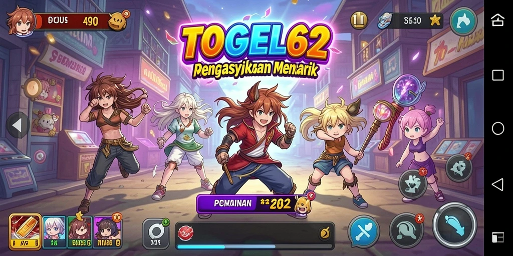 Tangkapan layar utama TOGEL62 menampilkan aksi penuh warna dan karakter Anime.